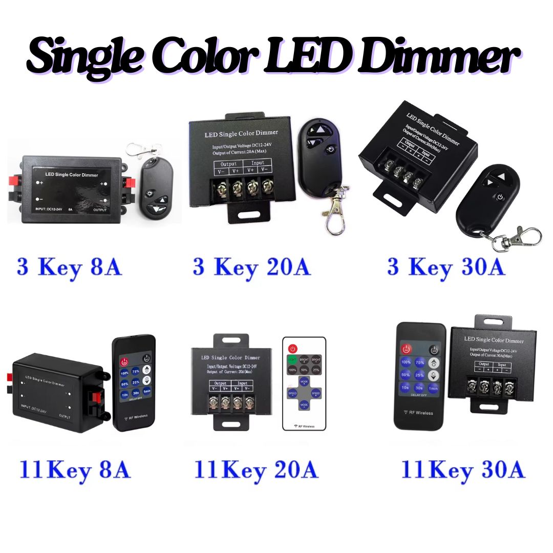 DC12-24V Single-Color LED Dimmer With RF Wireless Remote Control
