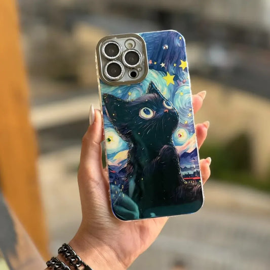 Starry Night Cat Art Phone Case