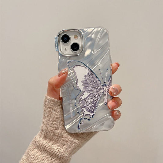 Water Ripple Silver Butterfly Case