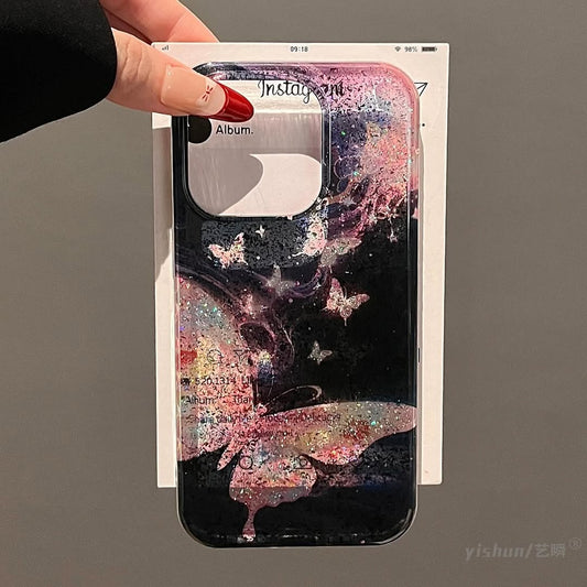 Butterfly Galaxy Crystal Charm Case