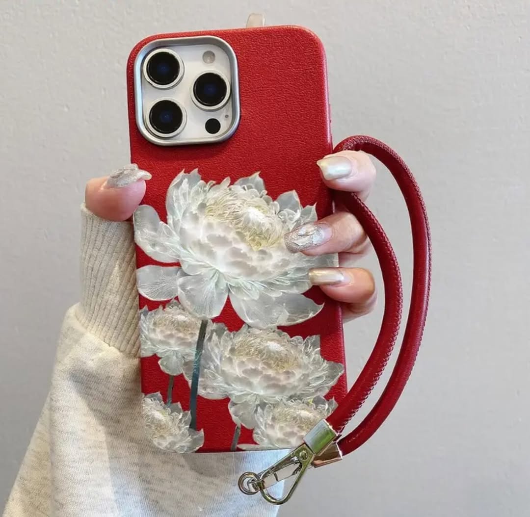 Stylish Floral Phone Case with Handy Strap