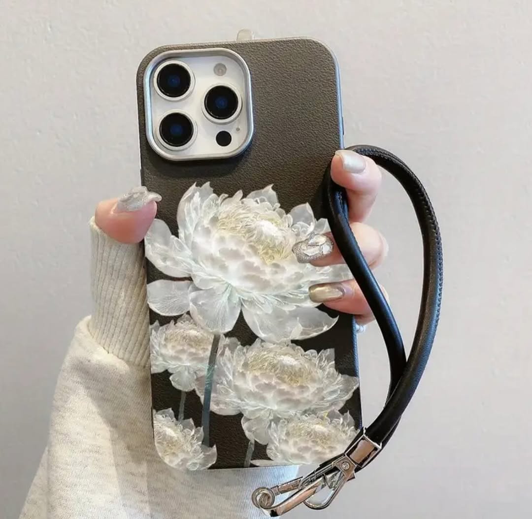 Stylish Floral Phone Case with Handy Strap