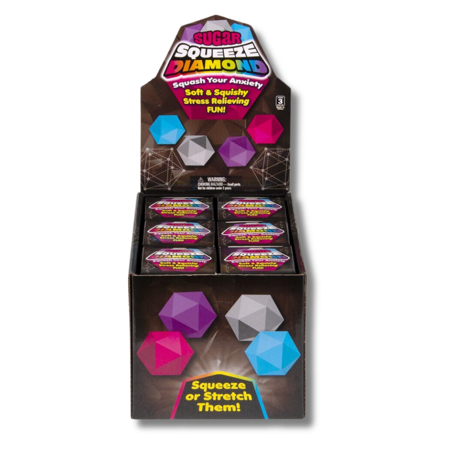 Diamond Squeezy Sugar Fidget Kids Toy In Bulk - Assorted