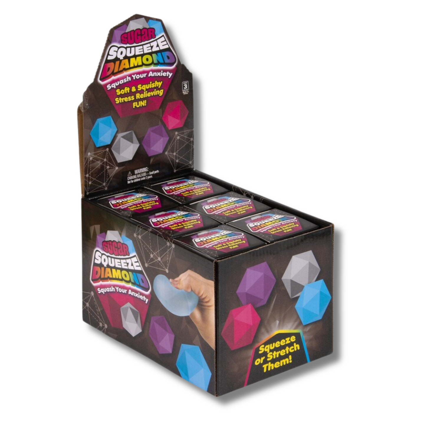Diamond Squeezy Sugar Fidget Kids Toy In Bulk - Assorted