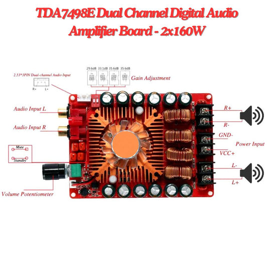 TDA7498E Dual Channel Digital Audio Amplifier Board - 2x160W