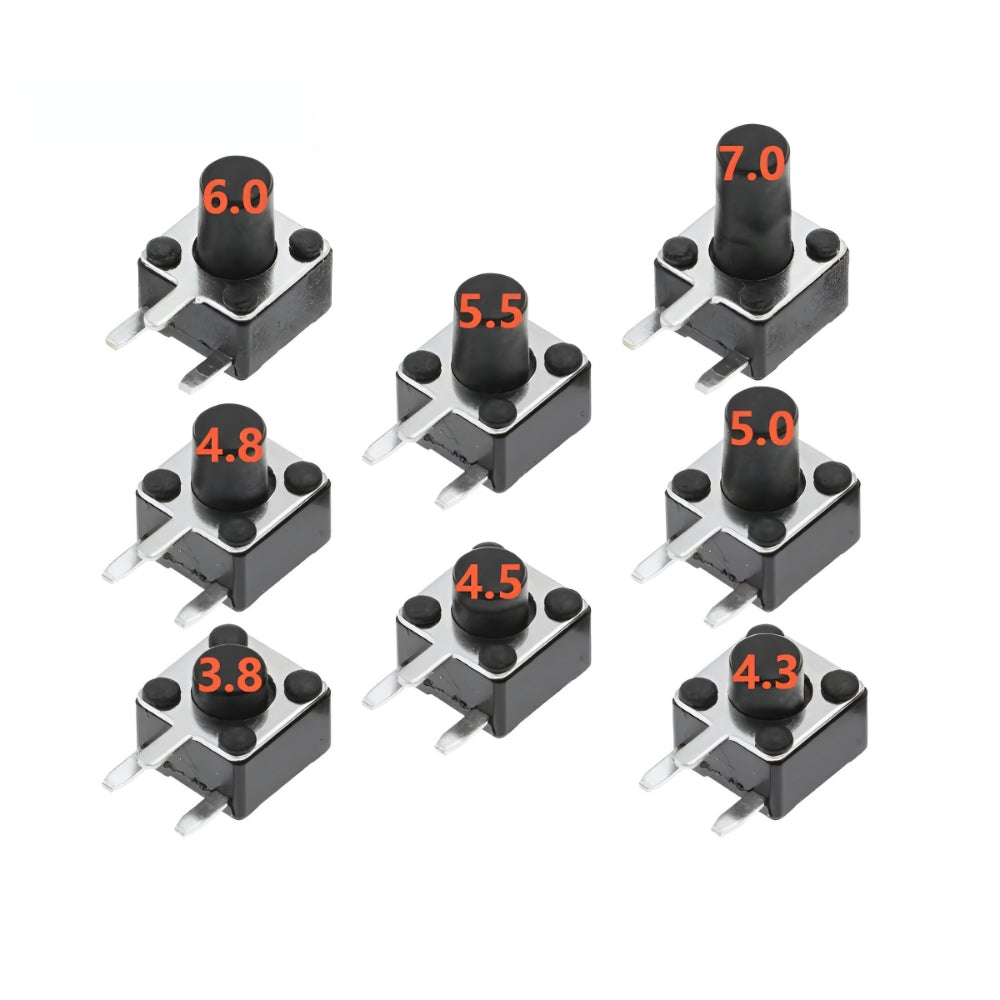 4.5x4.5mm Dip Right-Angle Tactile Switch 3-Pins Micro Push Button