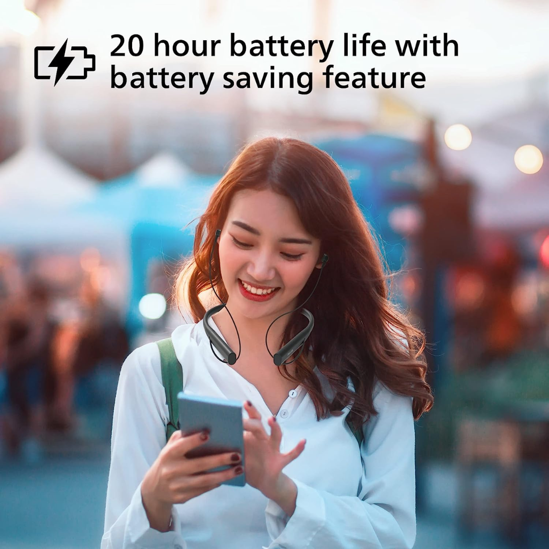 Philips (Audio Bluetooth In-ear Earphones With ENC Mic for Clear Calls, IPX5 Sweatproof, Wireless Neckband Black)