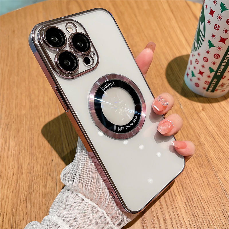 Stylish Plated Frame Lens Guard Case - iPhone