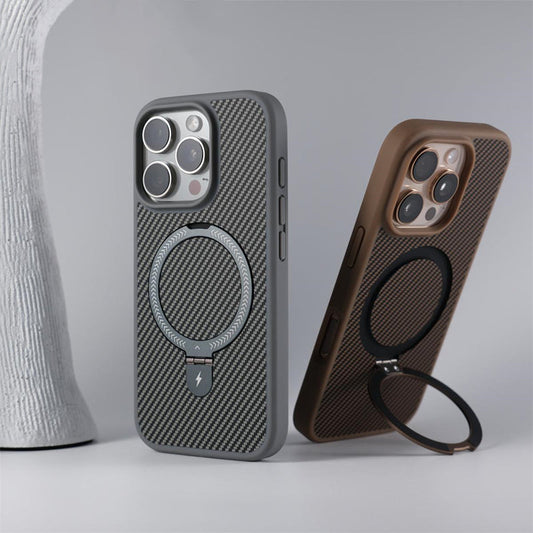 Elegant Carbon Fiber Maagsafe Stand Case - iPhone