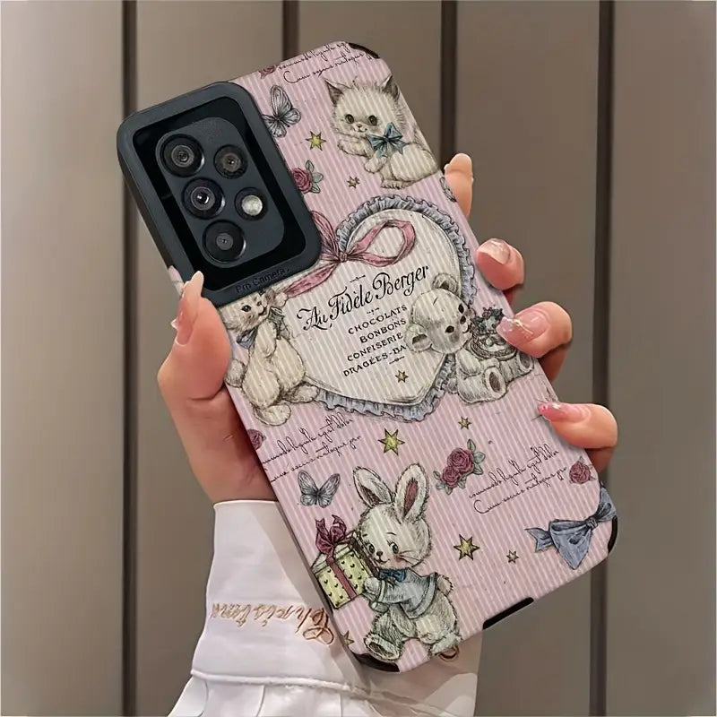 Vintage Cute Rabbit Bow Heart Phone Case - Samsung