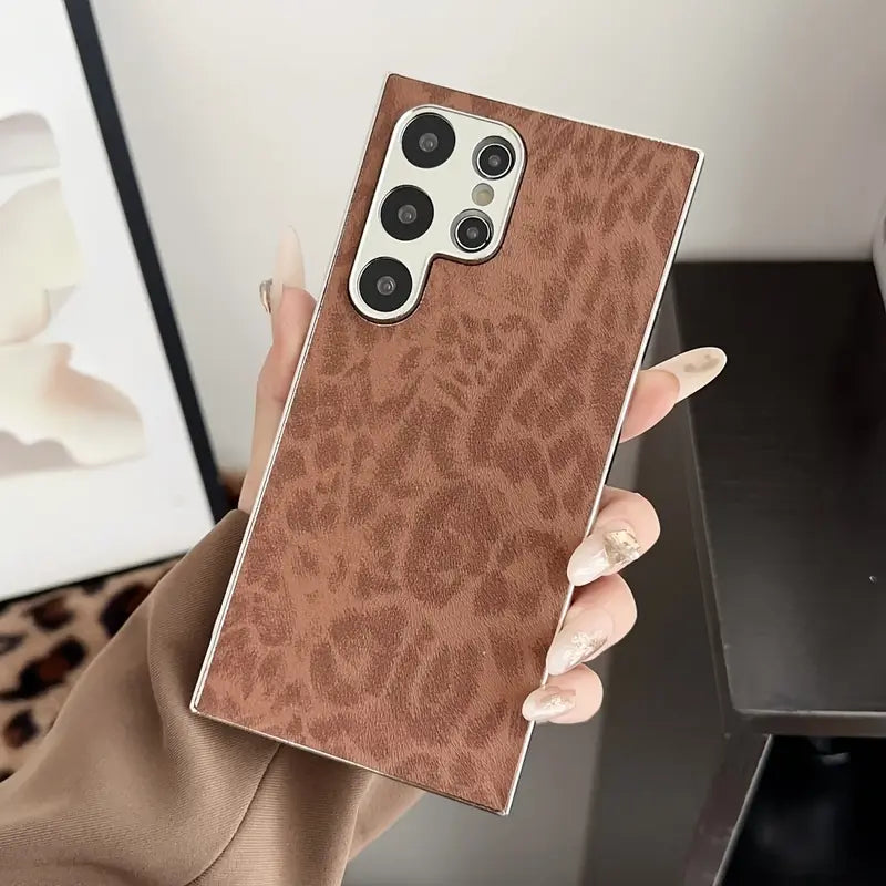 Vintage Leopard Print Leather Case - Samsung