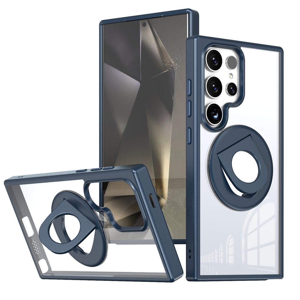 Crystal Matte Frame Ring Holder Case - Samsung
