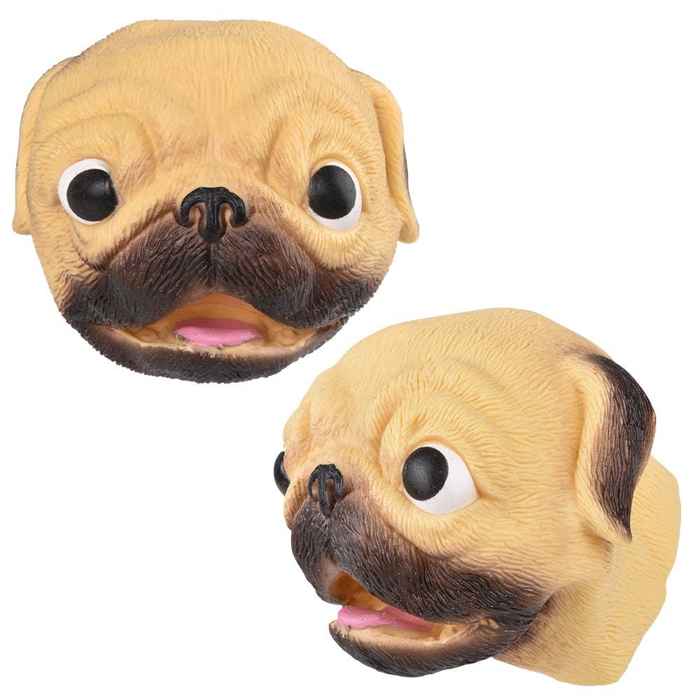 Stretchy Pug Hand Puppet 6"