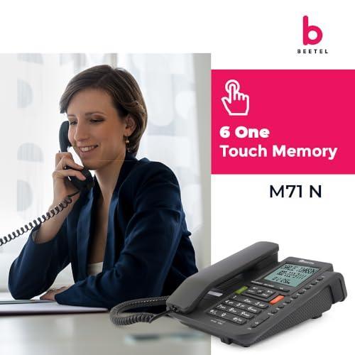 Beetel M71N Caller ID Landline Phone for Home or Office, 16 Digit Display, 2-Way Speaker Phone with adjustable volume, 8 One Touch Memory Buttons, TEC Certified, 30 Incoming Call Memory (Anthracite)