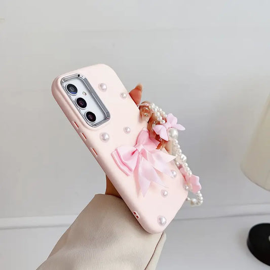 Elegant Bow Pearl Phone Case - Samsung