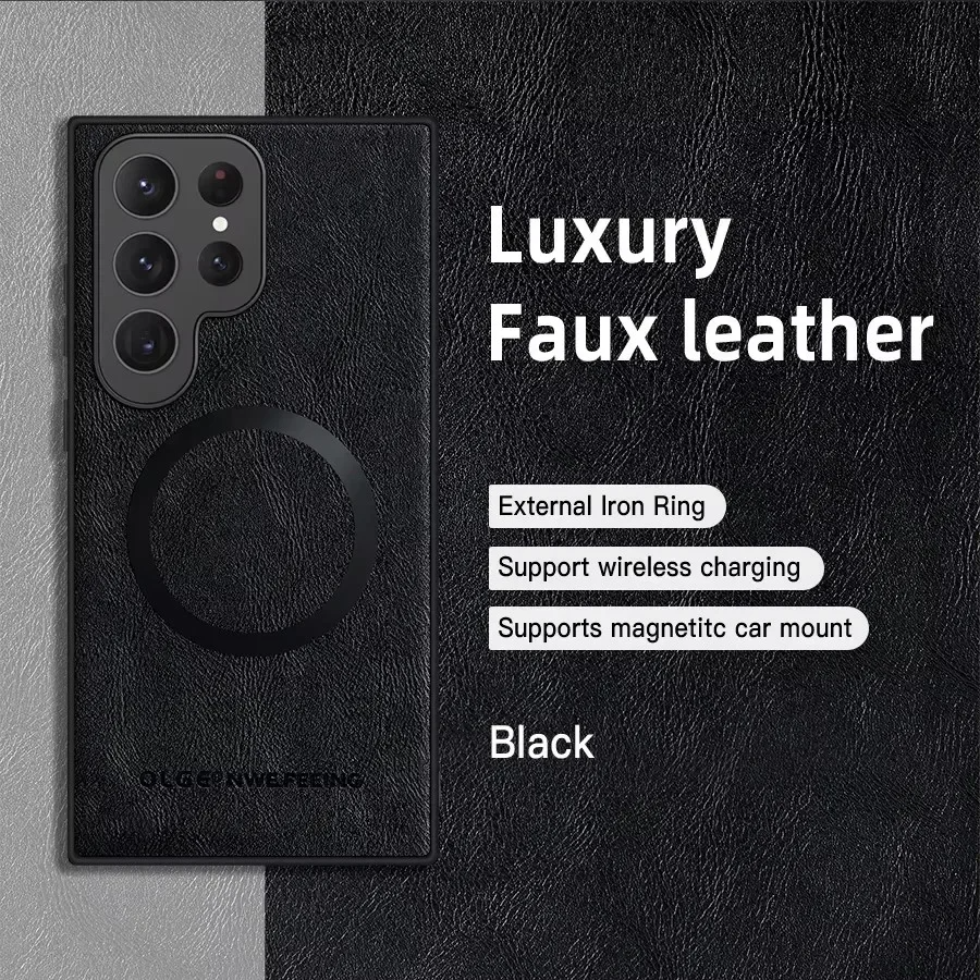 Elite Leather Magnetic Magsafe Case - Samsung