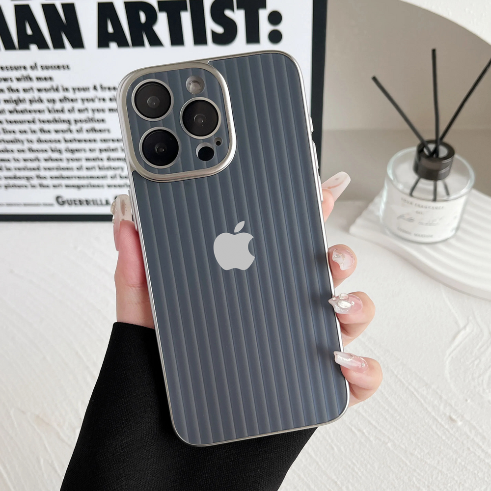 Elegant Lens Bracket Stripes Case - iPhone