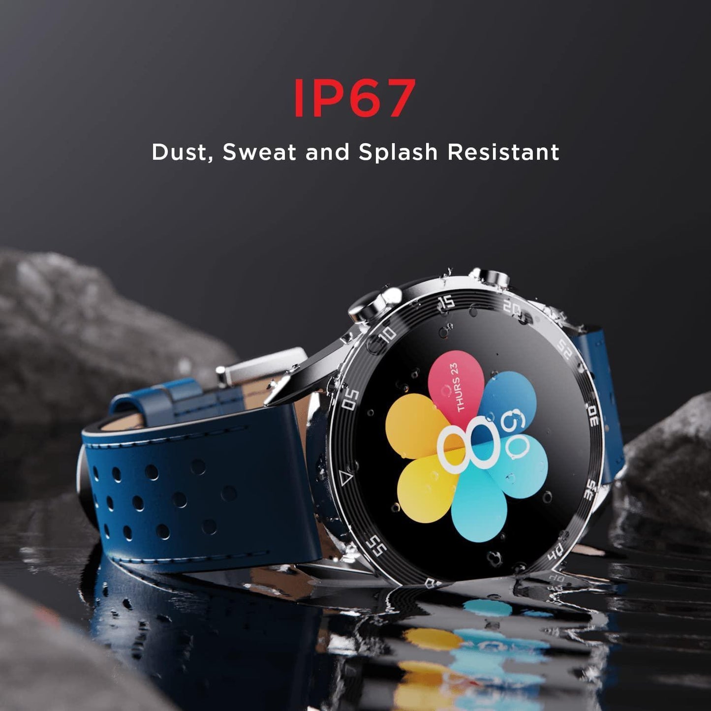 boAt Primia Smart Watch with Bluetooth Calling, AMOLED Display, AI Voice Assistant, HR, SpO2, Stress & Sleep Monitoring, Health Ecosystem,Activity Tracker & Multiple Sports Modes(Deep Blue)