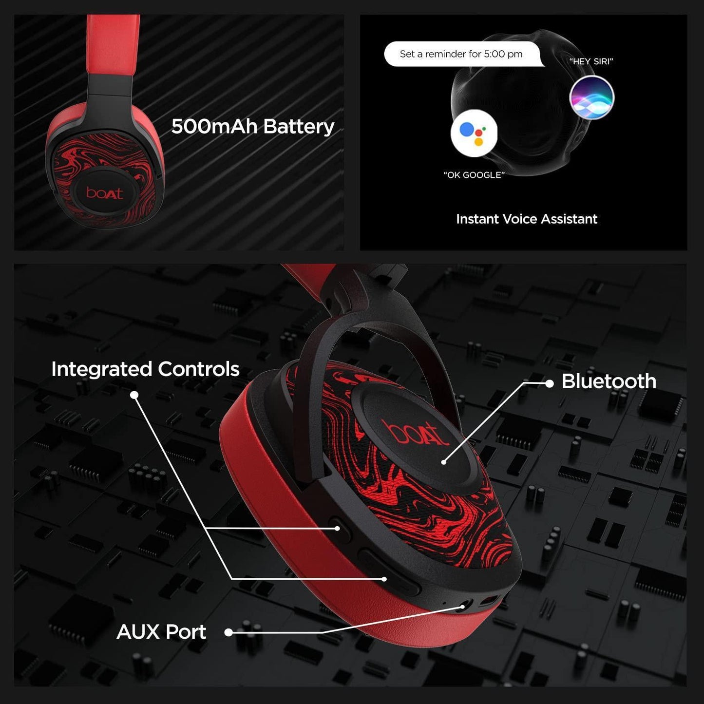 boAt Rockerz 550 Bluetooth Wireless Over Ear Headphones