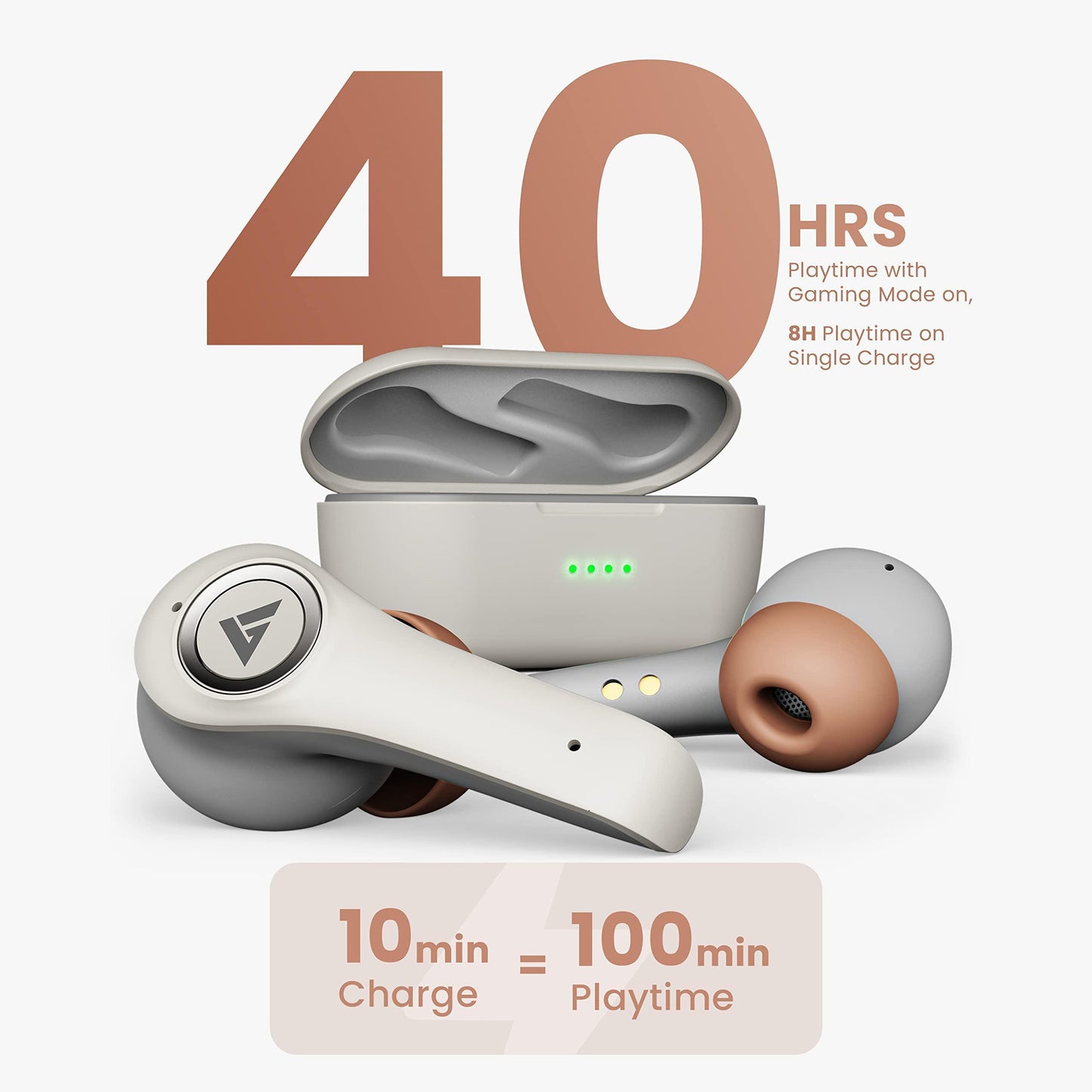 Boult Audio X30 True Wireless in Ear Earbuds with 40H Playtime, Quad Mic ENC, 45ms Xtreme Low Latency, Made in India, Type-C Fast Charging, 3 Equalizer Modes (Rock, BoomX, Hi-Fi), BT 5.1 (Warm Grey)