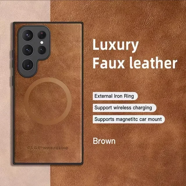 Elite Leather Magnetic Magsafe Case - Samsung