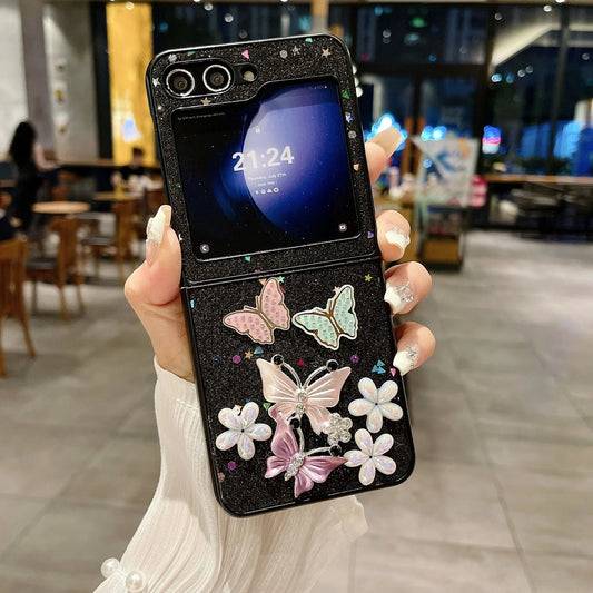 Stylish Sparkling Butterflies Case - Samsung