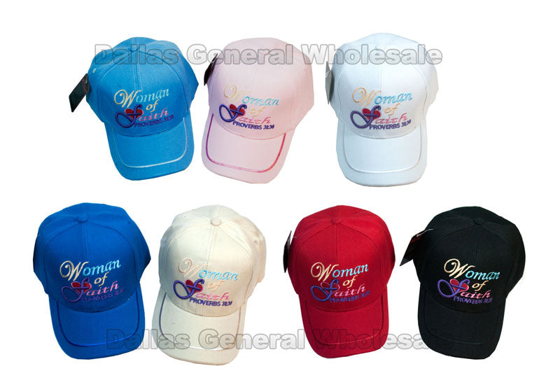 "Woman of Faith" Casual Baseball Caps- Assorted In Bulk