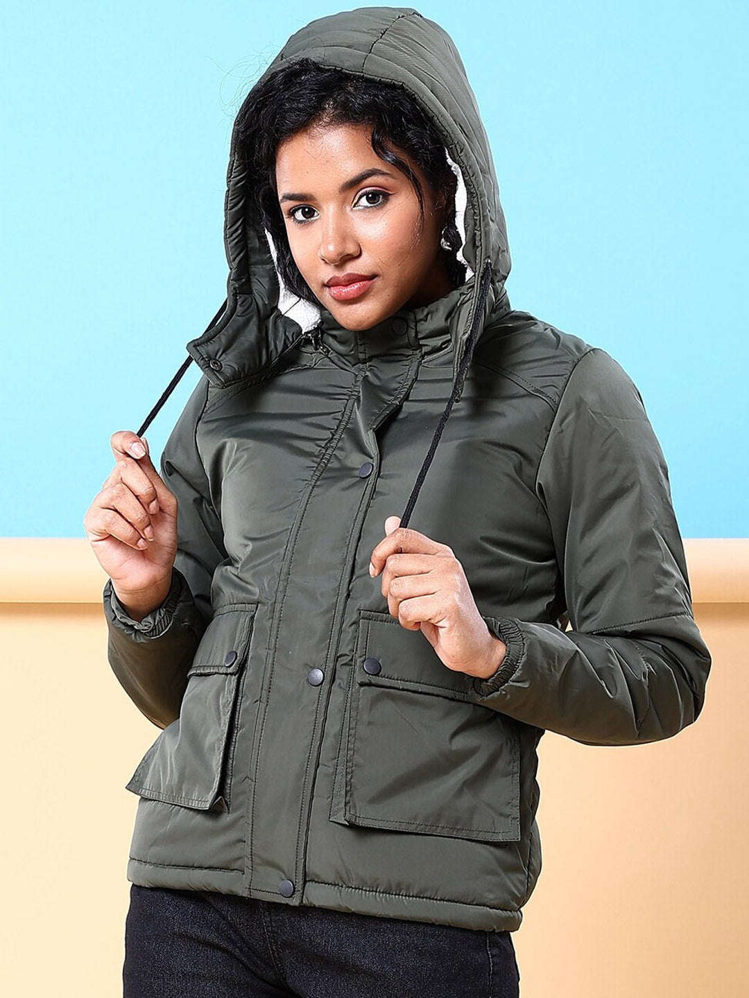 Women Winter Crop Jacket