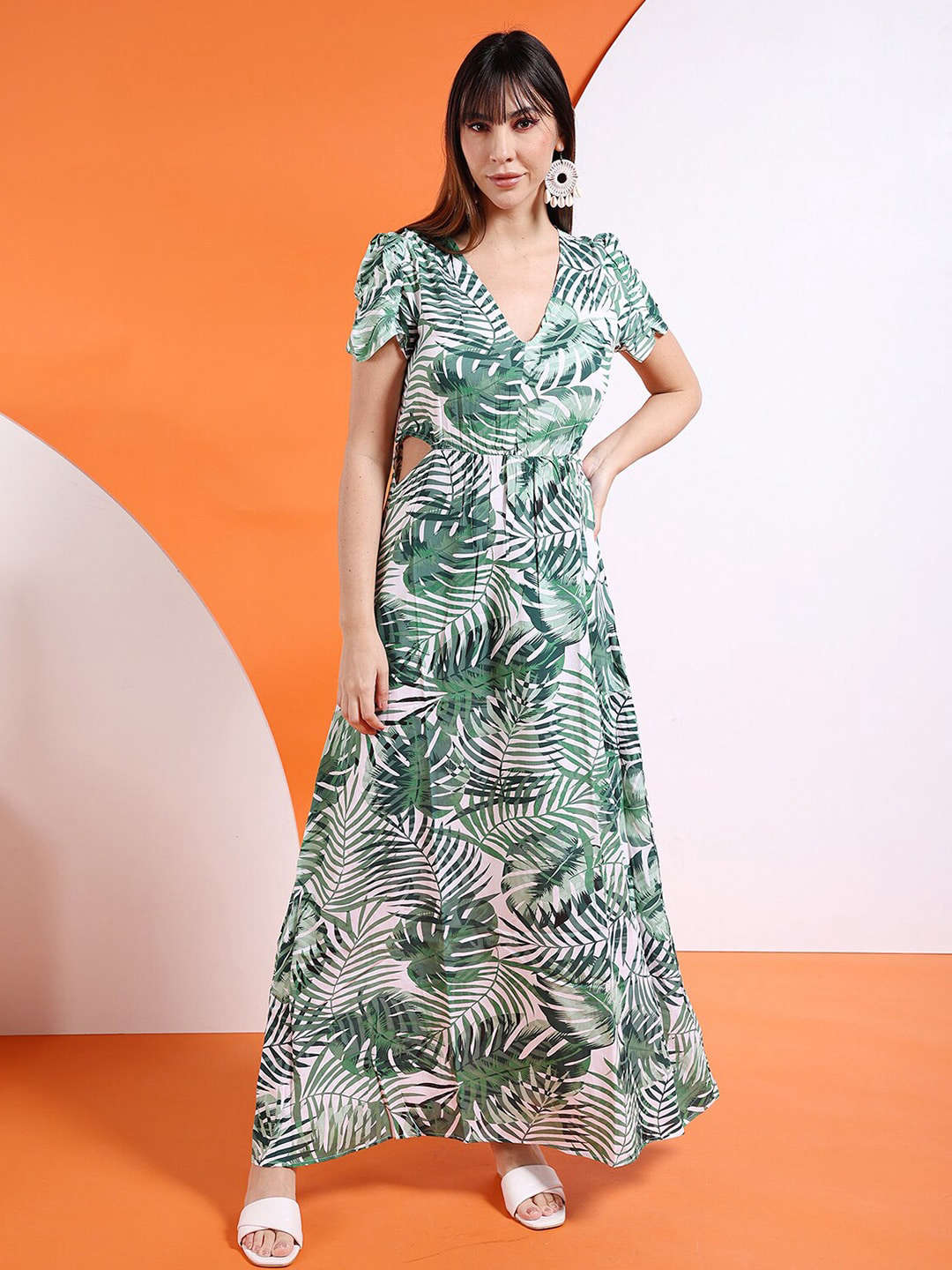 Women Waist Cut Out Long Dress