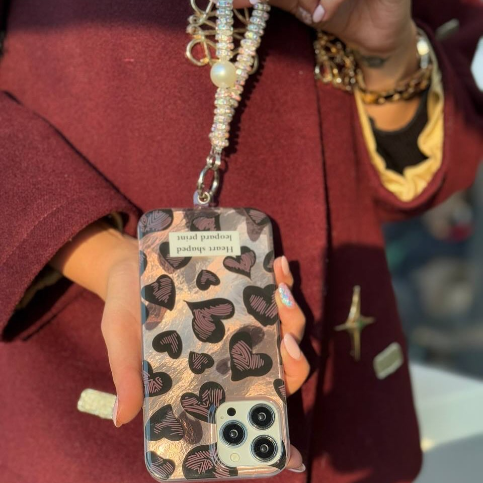 Trendy Heart-Shaped Case with Charm