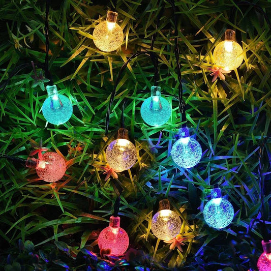 Multi Colour Round Crystal Ball Fairy Bubble String LED Lights For Decorations Multicolor, 15m, Plug-in