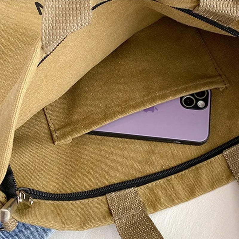 Wash Canvas Thick Handbag