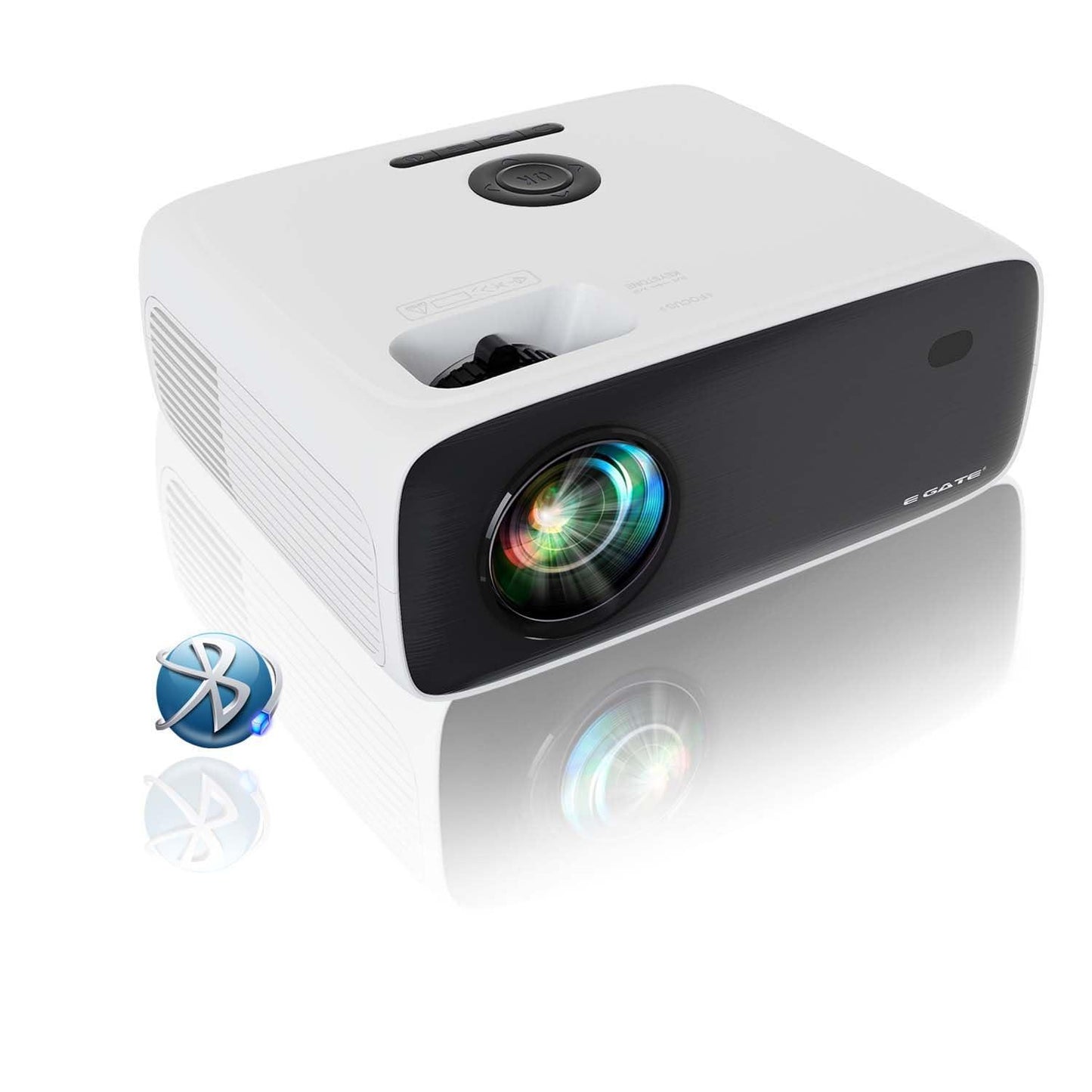 E Gate New K9 Pro Ultra Bright 750 ANSI Bluetooth Projector for Home, 4K Support | Brightest in Segment | 635cm Max Screen | 5W Inbuilt Speaker | 3 HDMI, 2 USB, AV, Aux, mSD Card (White)
