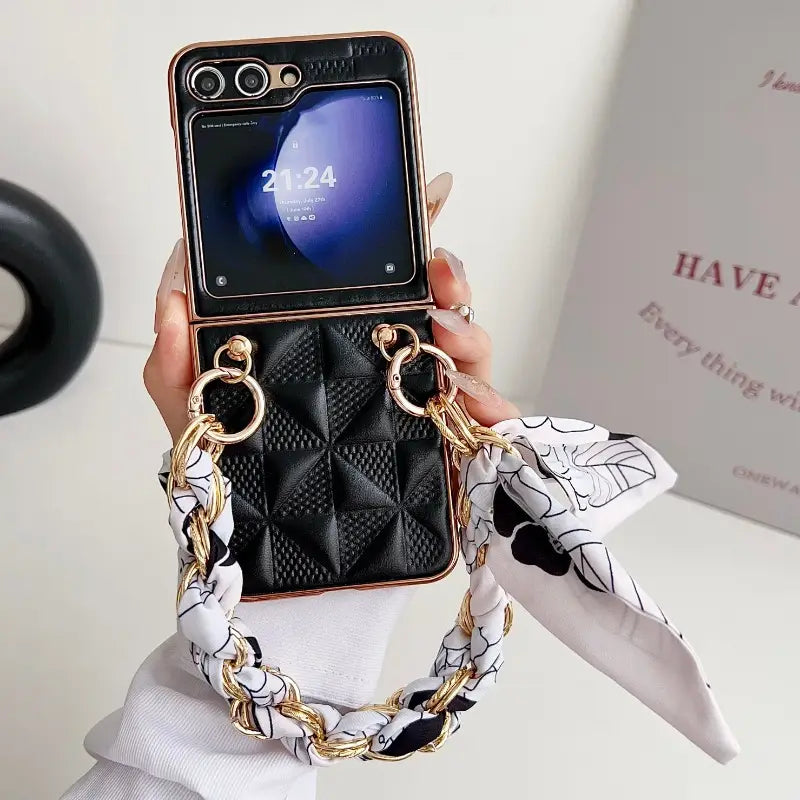 Floral Electroplated Diamond Case - Samsung