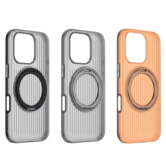 Translucent Striped Armor Rotating Bracket Case - iPhone