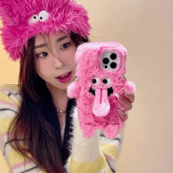 Funny Tongue Sticking Out Plush Case - iPhone