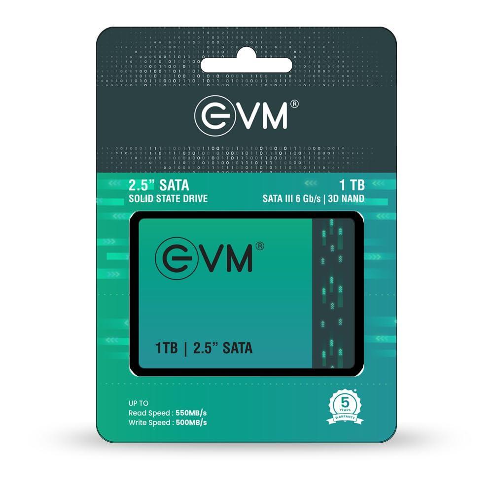 EVM 1TB 2.5 Inch SATA Internal SSD - Read: 550MB/s & Write: 500MB/s - SATA Solid-State Drive - 5Years Warranty (EVM25/1TB)