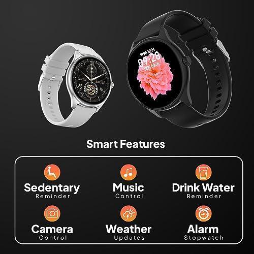 Fire-Boltt Phoenix AMOLED 1.43" Display Smart Watch, with 700 NITS Brightness, Stainless Steel Rotating Crown, Multipe Sports Modes & 360 Health (Grey)