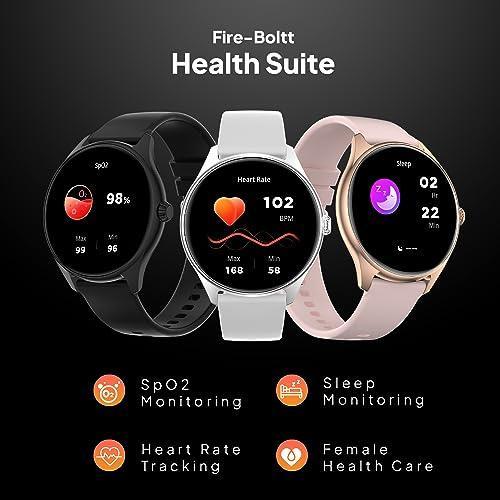 Fire-Boltt Phoenix AMOLED 1.43" Display Smart Watch, with 700 NITS Brightness, Stainless Steel Rotating Crown, Multipe Sports Modes & 360 Health (Grey)