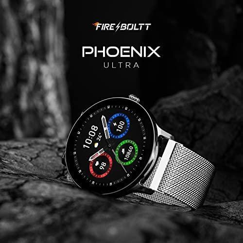 Fire-Boltt Phoenix Ultra Luxury Stainless Steel, Bluetooth Calling Smartwatch, AI Voice Assistant, Metal Body with 120+ Sports Modes, SpO2, Heart Rate Monitoring (Silver)