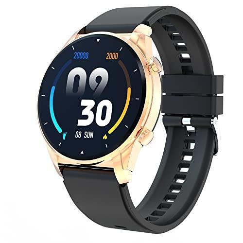 Fire-Boltt Thunder Bluetooth Calling Full Touch 1.32inch(3.32cm) Amoled LCD Smartwatch with SpO2, Heart Rate & Sleep Monitoring, 30 Sports Modes (Gold Black), Free Size