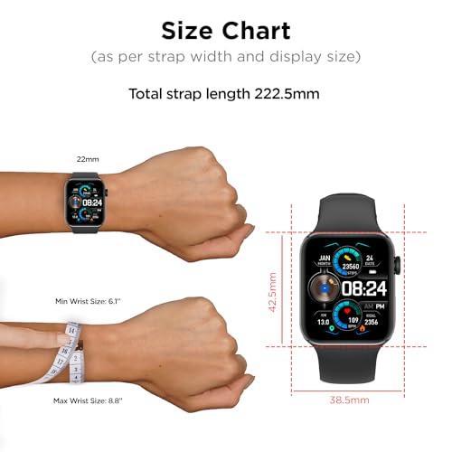 Fire-Boltt Visionary 1.78" AMOLED Bluetooth Calling Smartwatch with 368 * 448 Pixel Resolution, Rotating Crown & 60Hz Refresh Rate 100+ Sports Mode, TWS Connection, Voice Assistance (Black)
