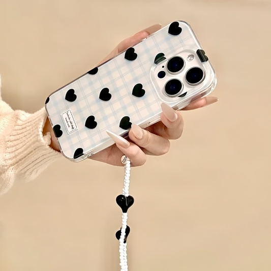 Chic Aesthetic Heart Pattern Phone Case