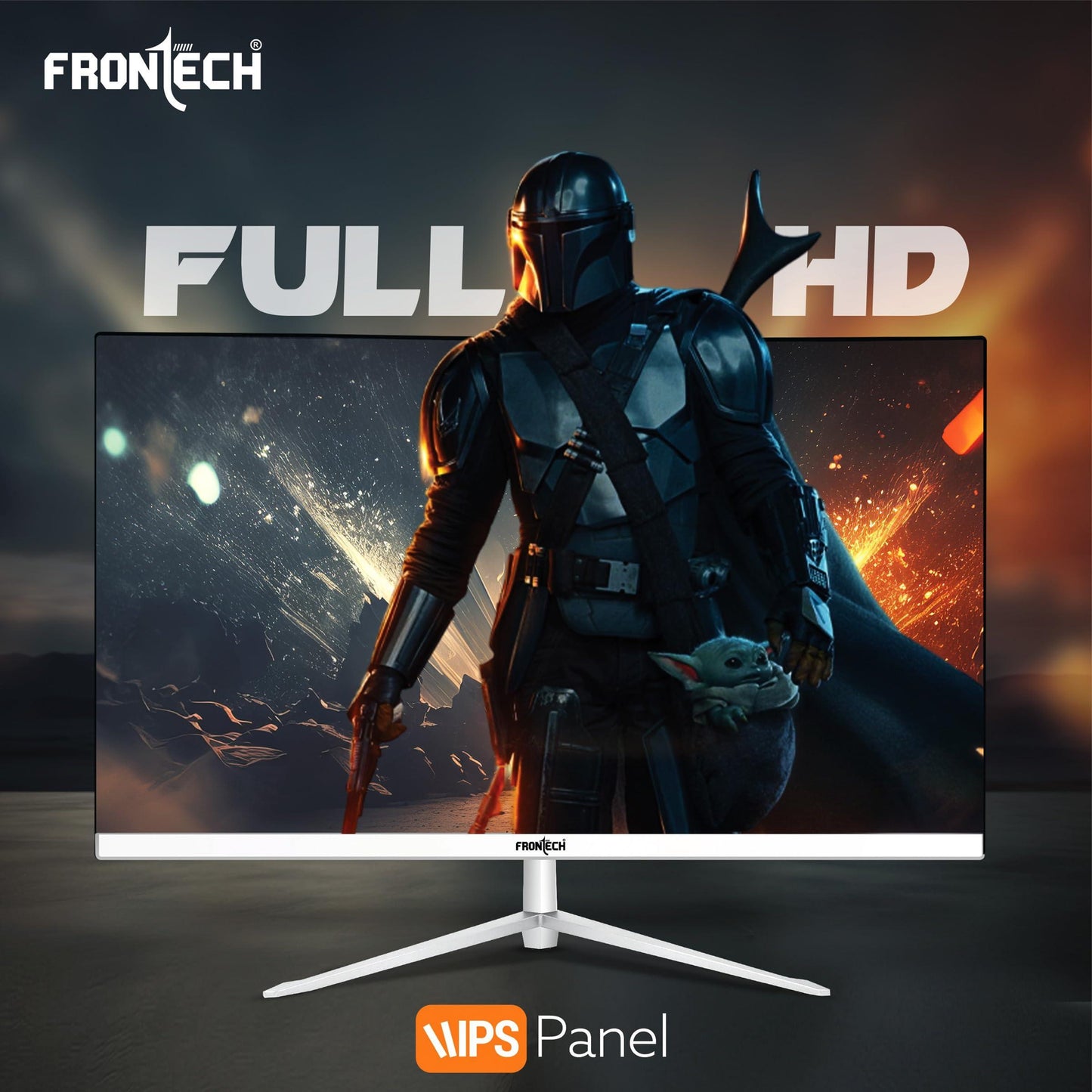 FRONTECH 32 Inch Ultima Series LED Monitor | Refresh Rate 75Hz,IPS Panel | Full HD 1080p,Wall Mountable Slim & Stylish Design | HDMI & VGA Ports, Built-in Speaker (MON-0069,White)