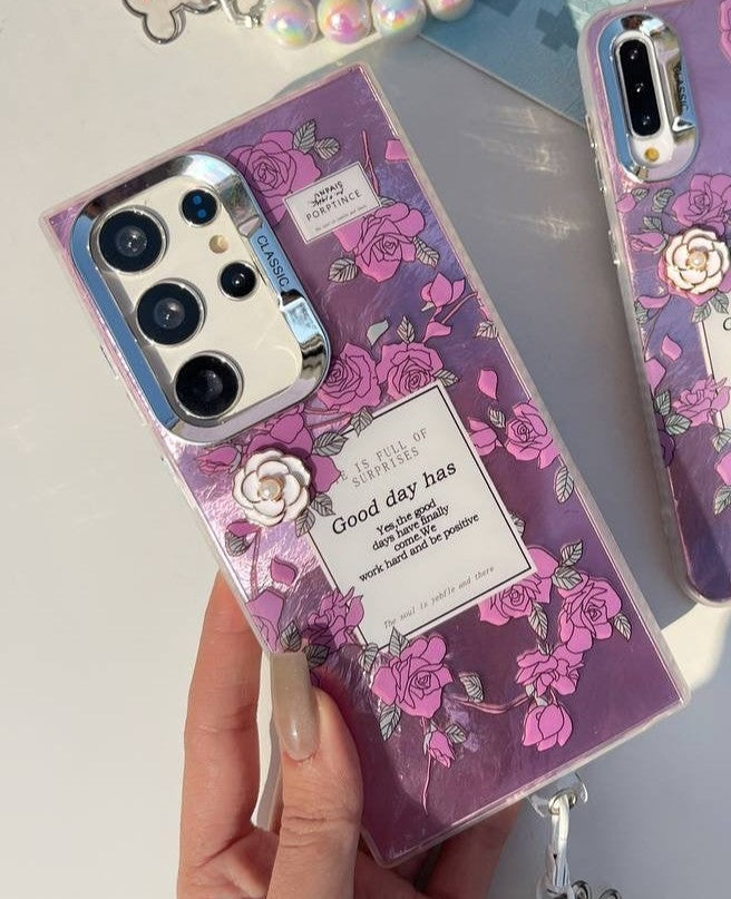 Vintage Rose Good Day Case With Charm - Samsung