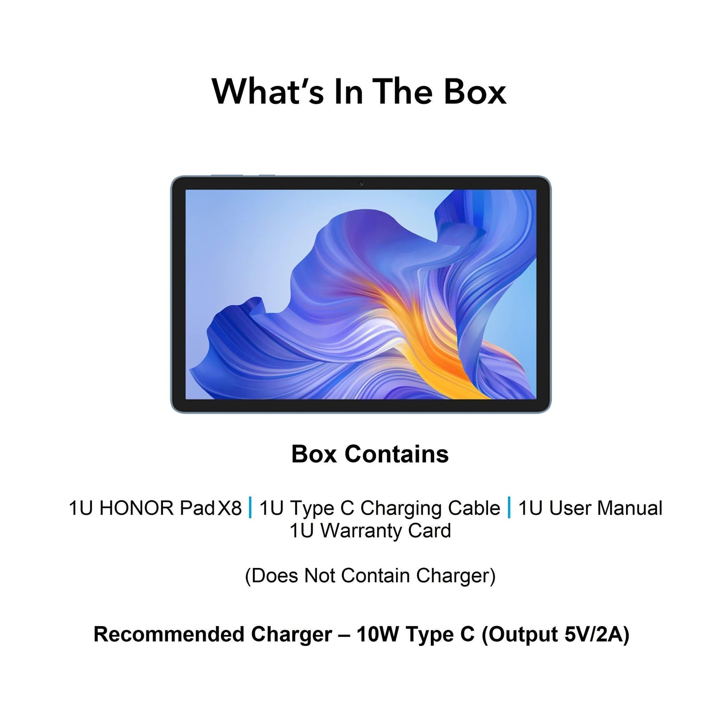 HONOR Pad X8 25.65 cm (10.1 inch) FHD Display, 3GB RAM, 32GB Storage, Mediatek MT8786, Android 12, Tuv Certified Eye Protection, Up to 14 Hours Battery WiFi Tablet, Blue Hour