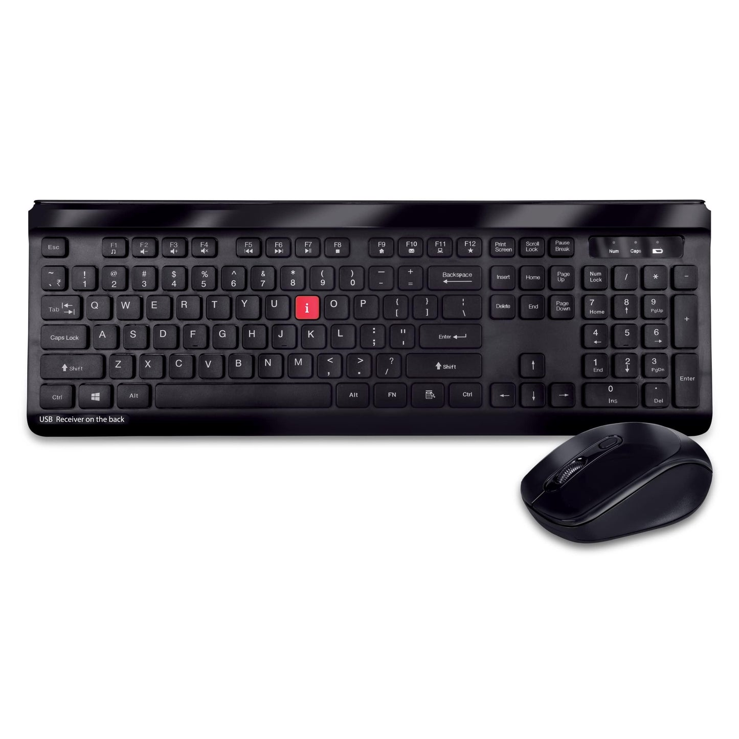 iBall Magical Duo 2 Wireless Deskset - Keyboard and Mouse I Alkaline Battery I High Speed Optical Mouse I Long Battery Life I Smart semi-Multimedia Keyboard - Black