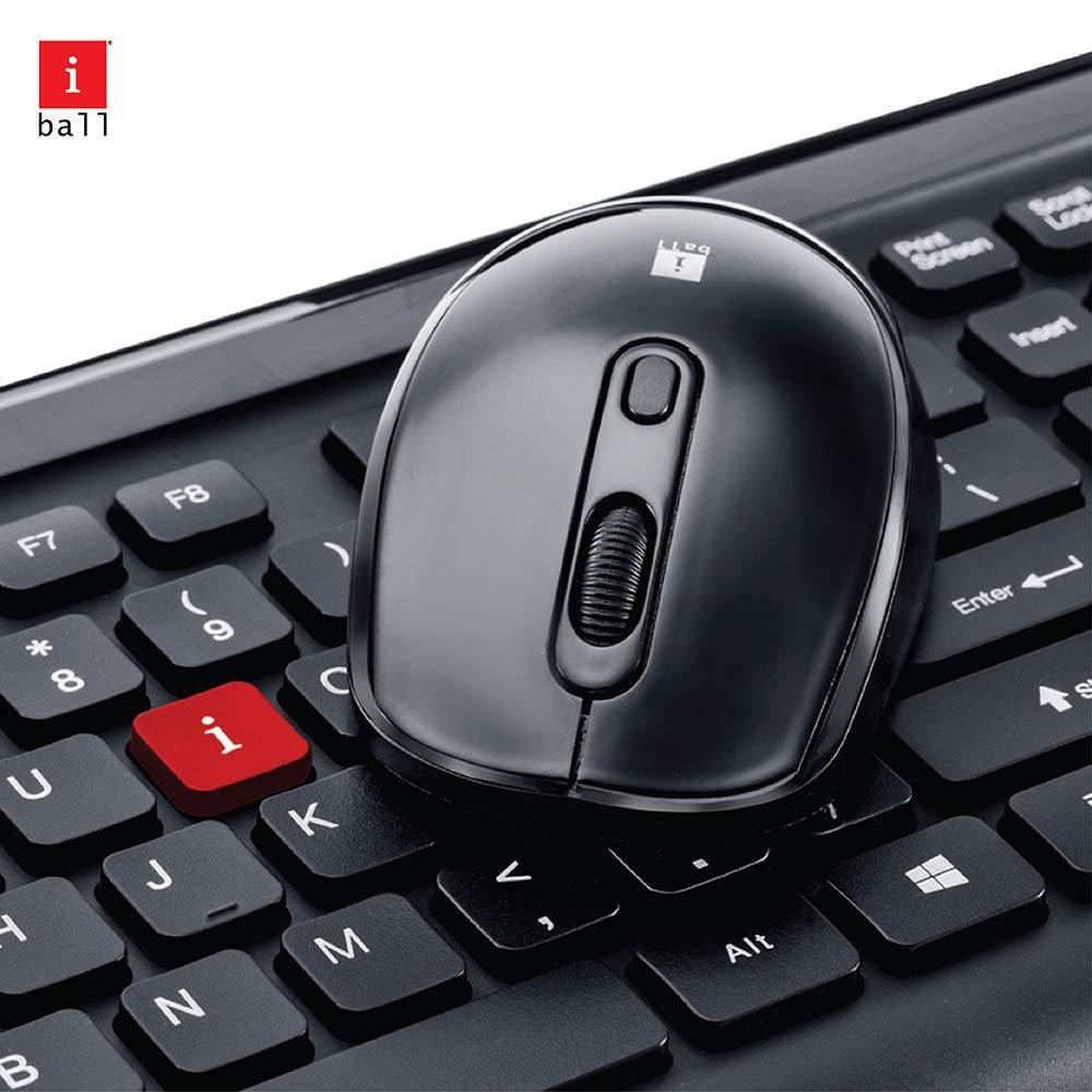 iBall Magical Duo 2 Wireless Deskset - Keyboard and Mouse I Alkaline Battery I High Speed Optical Mouse I Long Battery Life I Smart semi-Multimedia Keyboard - Black