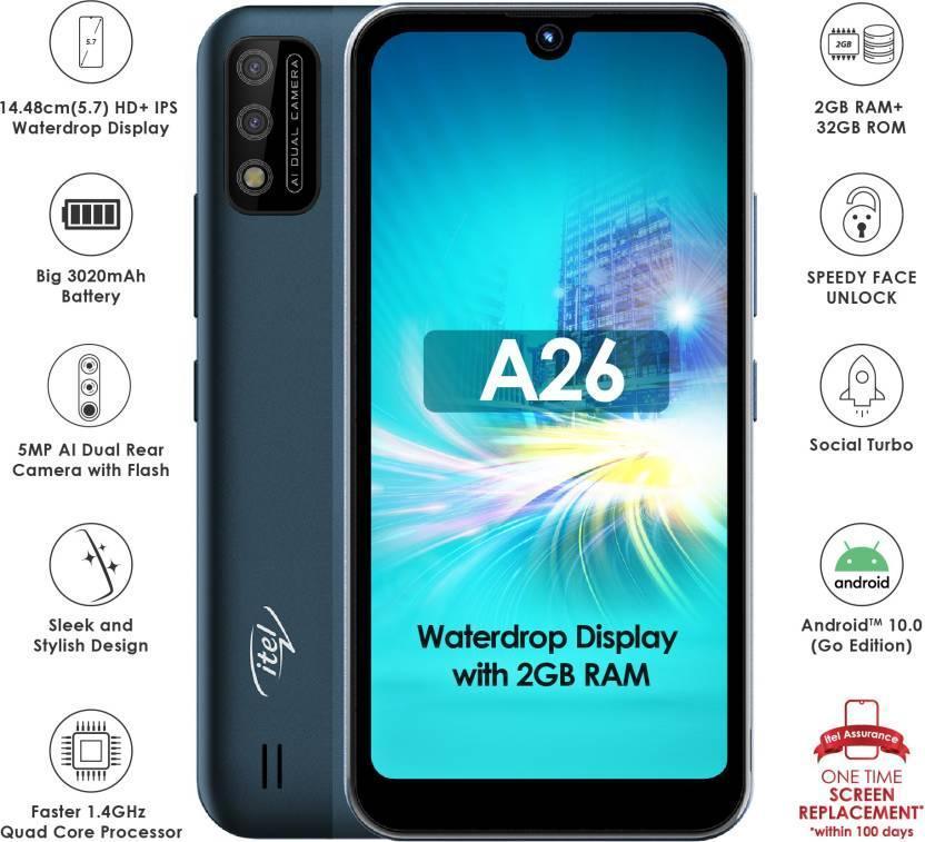 itel A26 (Deep Blue, 32 GB) (2 GB RAM) Refurbished