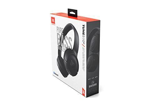JBL Tune 510BT, On Ear Wireless Headphones with Mic, up to 40 Hours Playtime, Pure Bass, Quick Charging, Dual Pairing, Bluetooth 5.0 & Voice Assistant Support for Mobile Phones (Black)